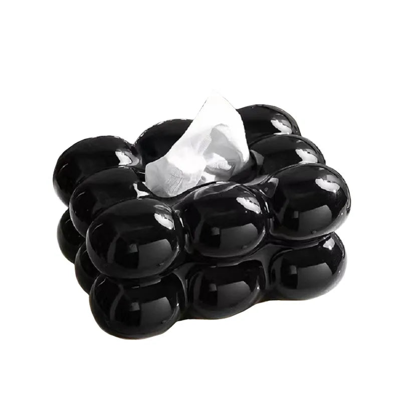 Ceramic Tissue Box with Drawer β Cotton Candy Style Holder