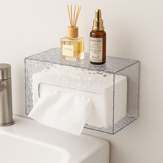 Luxury Mirror Glass Tissue Box – European Style Tray & Holder