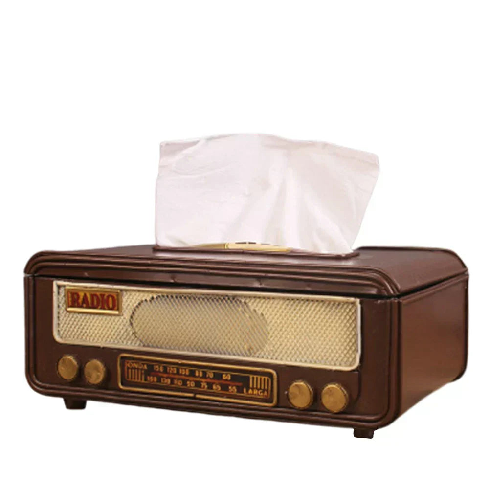 Vintage Radio-Style Tissue Holder for Home & Office