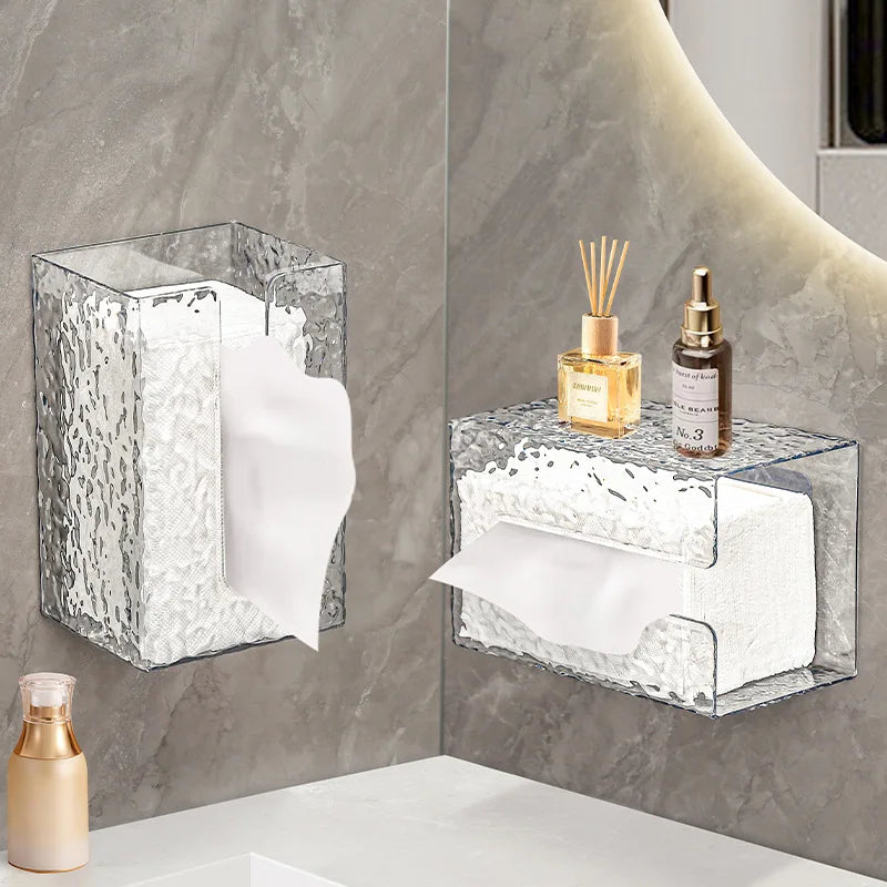 Glacier Style Wall-Mounted Tissue Box – Acrylic Paper Towel Holder