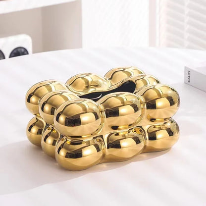 Ceramic Tissue Box with Drawer – Cotton Candy Style Holder